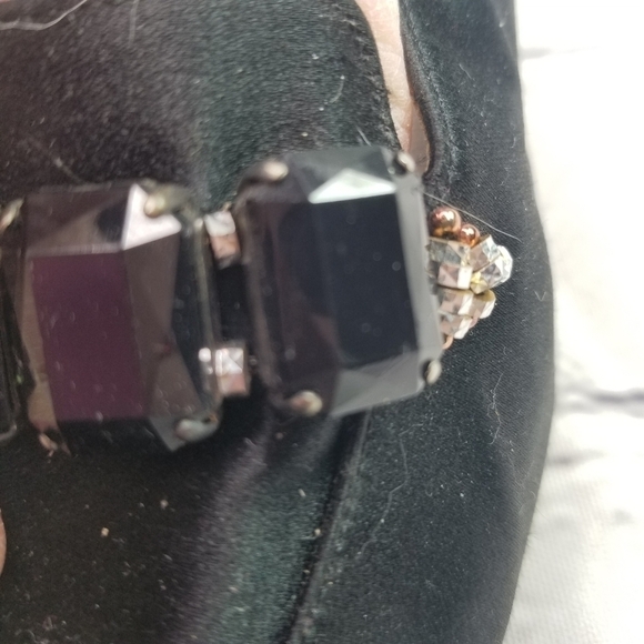 Vtg 90s Casadsi black satin jeweled pumps heels - Picture 7 of 13